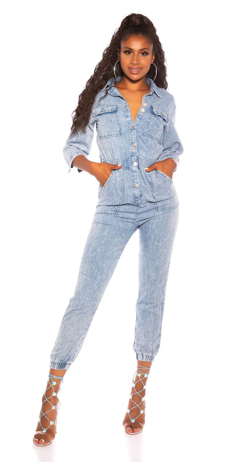 ICE WASH Jeans Overall